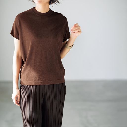 シアーフレンチスリーブニットプルオーバー Uvカット 接触冷感 毛玉になりにくい セシール Cecile