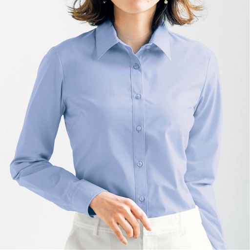 形態安定レギュラーカラーシャツ 長袖 Uvカット 抗菌防臭 洗濯機ok 部屋干しok セシール Cecile