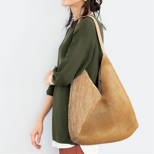 夏素材バッグ ミニショルダーバッグ付き サコッシュ セシール Cecile