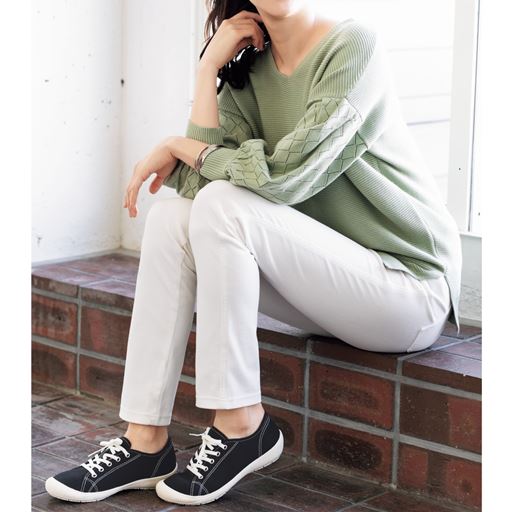 ローカットスニーカー 内側トリコットメッシュ セシール Cecile