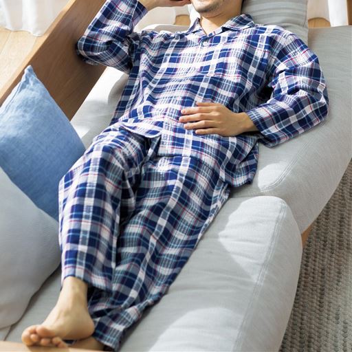 綿100 サッカーシャツパジャマ 男女兼用 セシール Cecile 綿100 サッカーシャツパジャマ 男女兼用 セシール Cecile