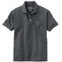 シンプルデザインで便利な胸ポケット付きの半袖ポロシャツ。丈夫で洗濯にも強く、肌ざわりはさらっと快適なコットン100%カノコ素材。<br>チャコールグレー