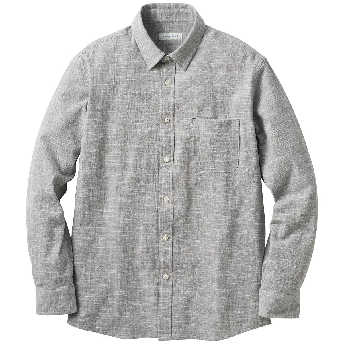 綿100%強撚パナマ織りシャツ(長袖)