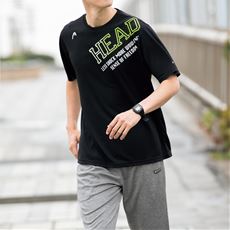 吸汗速乾機能付き ロゴプリントTシャツ(ヘッド)メンズスポーツ