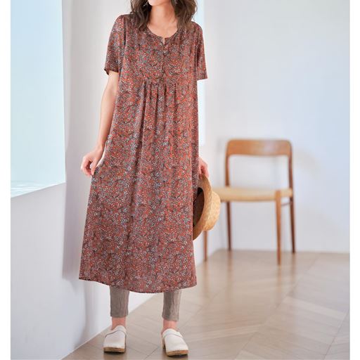 ぽっちゃりさんサイズ プリントワンピース セシール Cecile