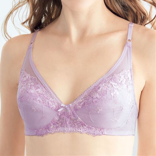 薄手軽やかなフルカップブラジャー ノンワイヤー セシール Cecile 薄手軽やかなフルカップブラジャー ノンワイヤー セシール Cecile