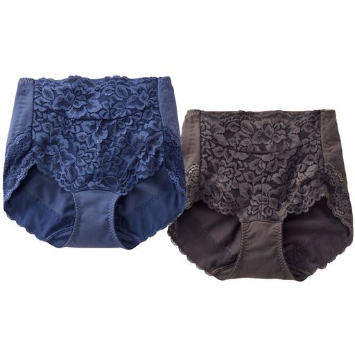 色違い2枚組 ショーツガードル レースたっぷり はきこみ丈スタンダード セシール Cecile