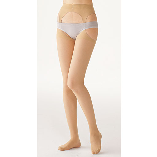 パンティストッキング サスペンダータイプ パンティ部レス 穴あき セシール Cecile パンティストッキング サスペンダータイプ パンティ部レス 穴あき セシール Cecile