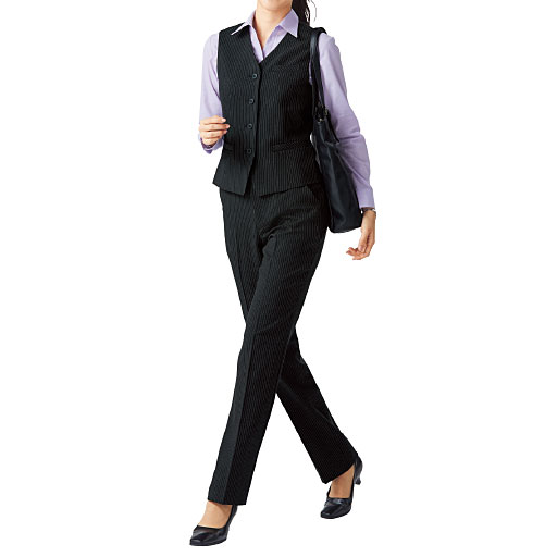 オフィスベストスーツ ベスト パンツ 事務服 ストレッチ素材 洗濯機ok 撥水 形態安定 防汚加工 選べる2レングス セシール Cecile