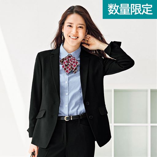 テーラードジャケット 事務服 前らく 選べる2丈 洗濯機ok セシール Cecile