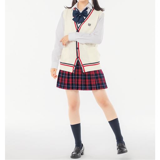ウエストゴム 日本製チェック柄プリーツスカート スカートベルト付き スクール 制服 セシール Cecile ウエストゴム 日本製チェック柄プリーツスカート スカートベルト付き スクール 制服 セシール Cecile
