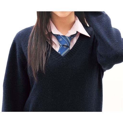 あったか毛80 Vネックニットセーター スクール 制服 セシール Cecile