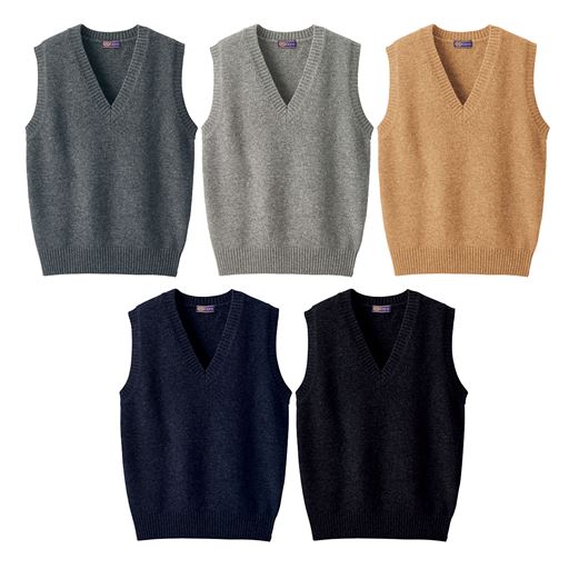 あったか毛80 Vネックニットベスト スクール 制服 セシール Cecile