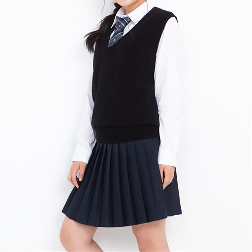 あったか毛80 Vネックニットベスト スクール 制服 セシール Cecile
