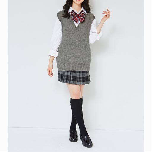 あったか毛80 Vネックニットベスト スクール 制服 セシール Cecile