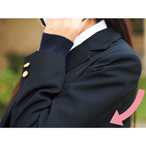 動きやすいブレザー はっ水加工 防汚加工 腕まわりが動かしやすい セシール Cecile