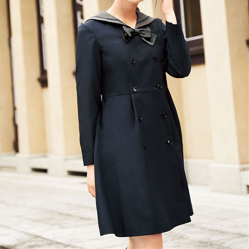 セーラーカラーワンピース 取り外せるリボン付き スクール 制服 セシール Cecile セーラーカラーワンピース 取り外せるリボン付き スクール 制服 セシール Cecile