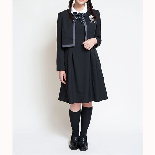 ワンピース&ボレロスーツ4点セット(スクール・制服)<br>カラー:ブラック/ネイビー<br>サイズ:140cm/150cm/160cm/165cm/165Bcm/170Bcm<br>※モデル身長156cm(160cm着用)