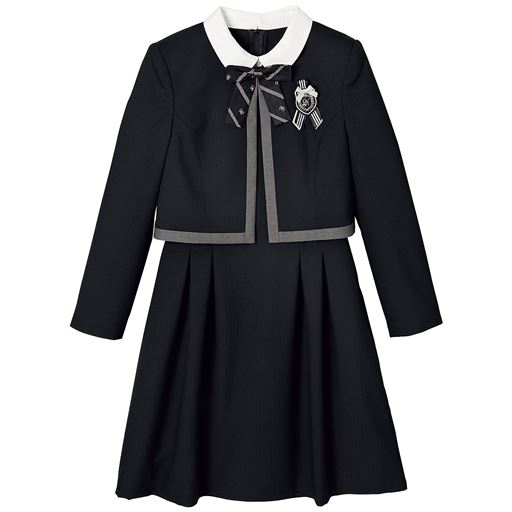 ワンピース ボレロスーツ4点セット エンブレム リボン付き スクール 制服 セシール Cecile ワンピース ボレロスーツ4点セット エンブレム リボン付き スクール 制服 セシール Cecile