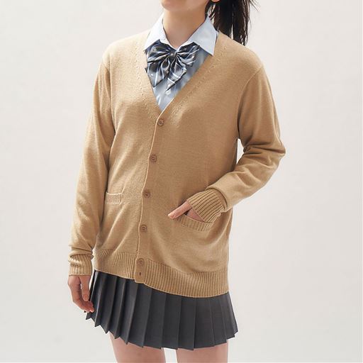 毛玉 静電気 ニオイ防止 Vネックニットカーディガン スクール 制服 セシール Cecile