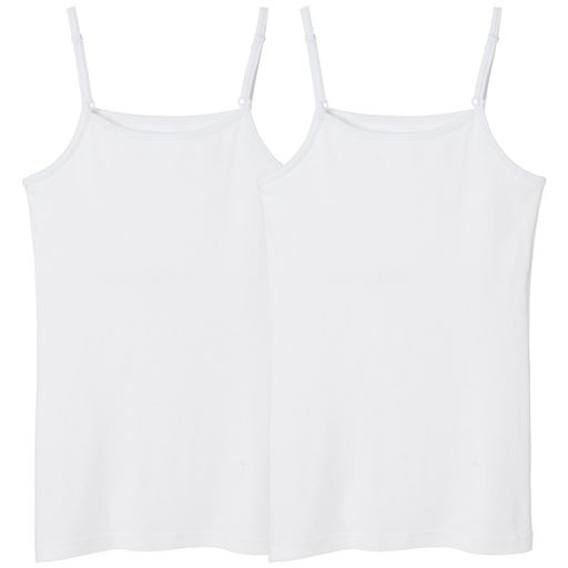 フロント2重キャミソール 2枚組 綿100 ステップアップインナー セシール Cecile