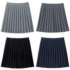 裏地・アジャスター付き プリーツスカート(日本製)(防しわ)(単色)(スクール・制服)