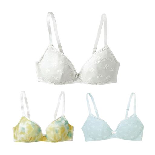 3/4カップブラジャー(Tシャツみたいなブラ&reg;)(ワイヤーなし)(ふんわりカップ)(AA65～)