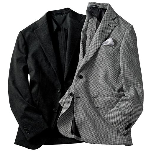 ニット素材でらくらくなのに きちんと見えするメンズテーラードジャケット セシール Cecile