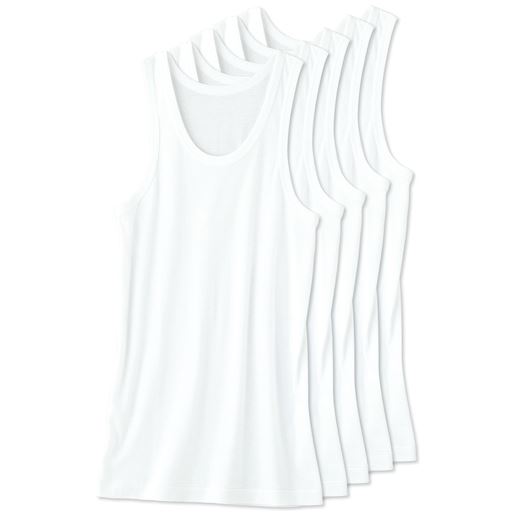 男の綿100 ランニング 5枚組 セシール Cecile