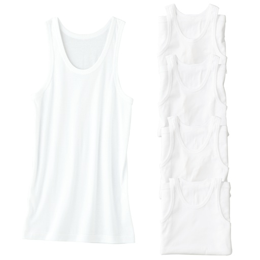 男の綿100 ランニング 5枚組 セシール Cecile