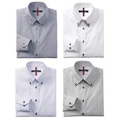 抗菌防臭機能付き 4デザインから選べる形態安定ボタンダウンYシャツ(ゆったりシルエット)