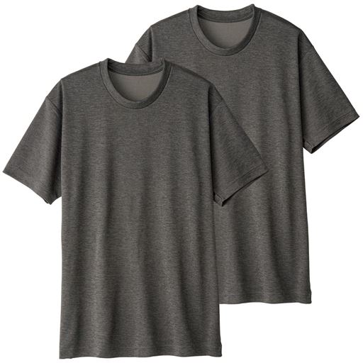 2枚組 クルーネックメッシュtシャツ ドライ 半袖 セシール Cecile