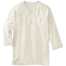 綿100%クルーネックTシャツ(7分袖)/オーガニックコットン使用素材
