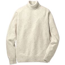 洗える・ウール混ニットハイネックセーター