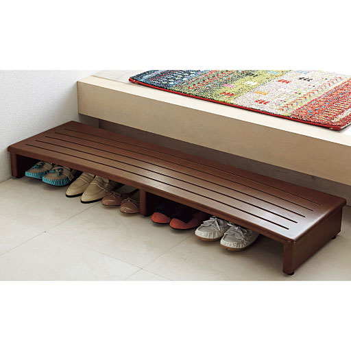 角がまるくて安心な玄関台 踏み板下収納 セシール Cecile