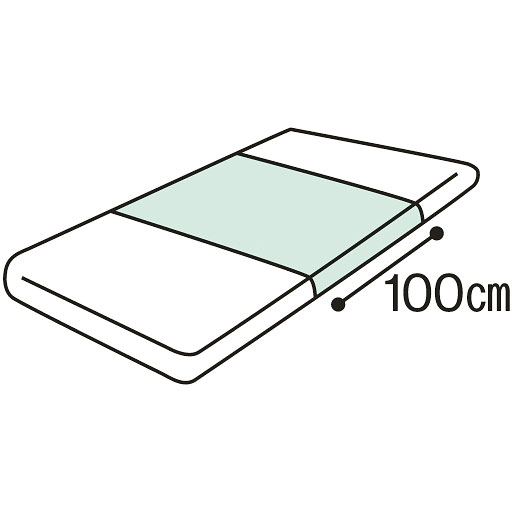 ハーフサイズは、ベッド・敷き布団に生地を折り込んでご使用ください。