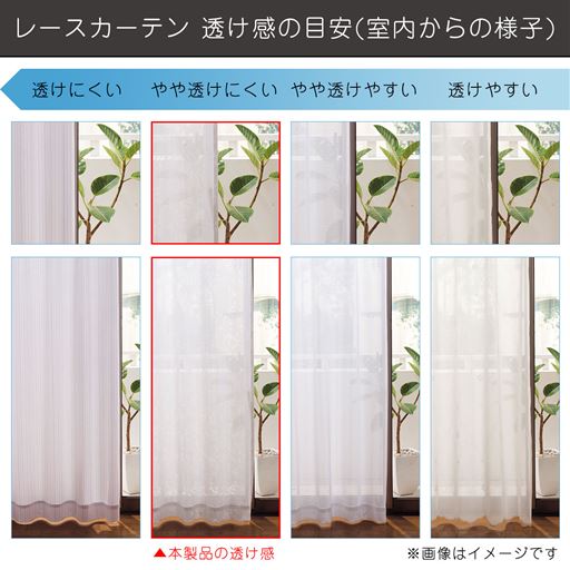 形状記憶付き 部屋が明るくなる遮像レースカーテン 無地 セシール Cecile