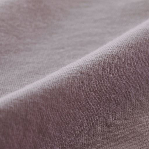 表生地拡大(ピンク)<br>肌ざわりのいいニット素材。できるだけ綿にこだわって作りました。