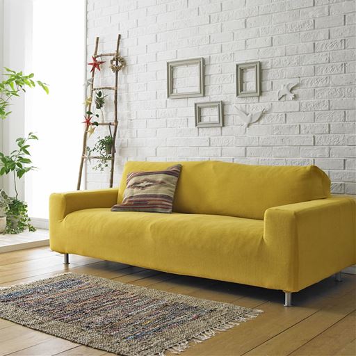 ソファカバー のびのびマイクロフリース のびるんフィット ストレッチ生地で装着脱着簡単 洗濯機で丸洗いok ネット使用 セシール Cecile