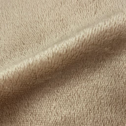 ベージュ 表側(フランネル)面生地拡大<br>起毛したフランネルの保温性は毛布の重ね掛けに匹敵!