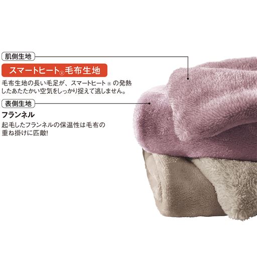 肌側生地 スマートヒート&reg;毛布生地 表側生地 フランネル