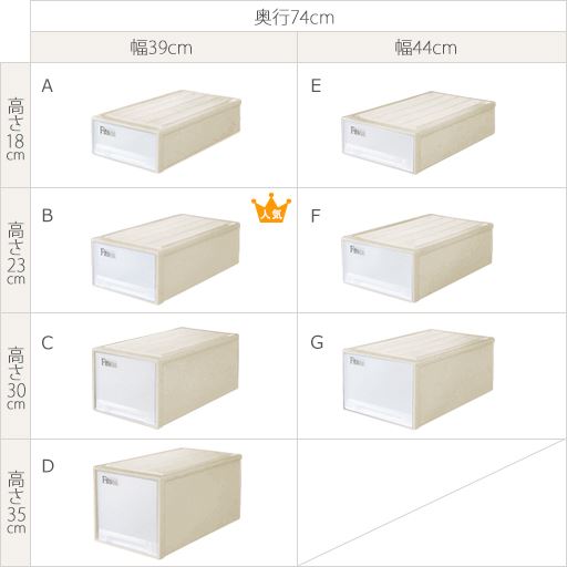 サイズ表<br>※寸法の単位はcmです。