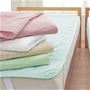(上から) ピンク・ホワイト・ベージュ・ミントグリーン・サックス<br>毎日洗える丈夫さと使いやすさで人気の平織りパッドシーツです。