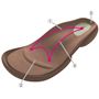 疲れにくく歩きやすいグミインソール(®)<br>(1)アーチサポート…足裏の隙間をなくし負担を分散。<br>(2)ヒールカップ…かかとを支える。<br>(3)フィンガーバー…インソールと足裏の密着感UP。<br>(4)中足骨サポート…足裏の横アーチを支える。<br>※イメージ