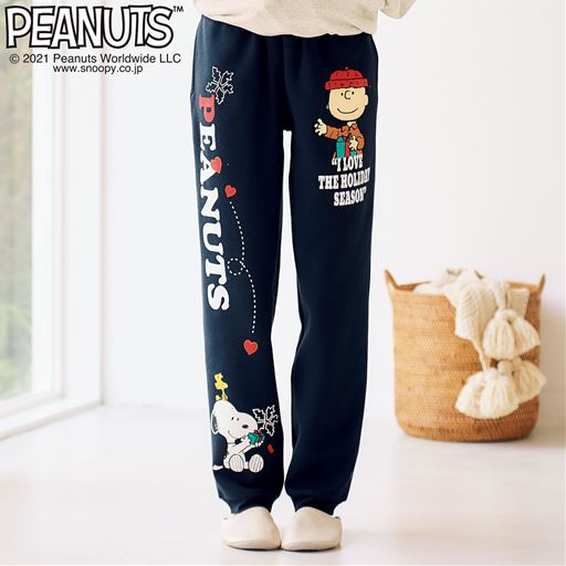 綿混あったか裏起毛ロングパンツ Snoopy セシール Cecile