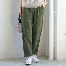 コーデュロイコクーンパンツ(伸縮性・厚手・体型カバー)