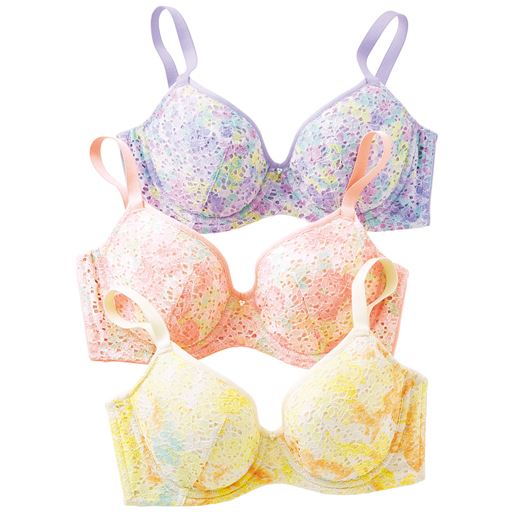 (上から)パープル系、ピンク系、クリーム系 脇高タイプ