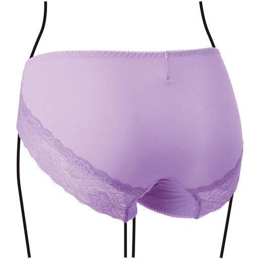 綿混ストレッチレーシィショーツ 色違い3枚組 はきこみ丈浅め セシール Cecile