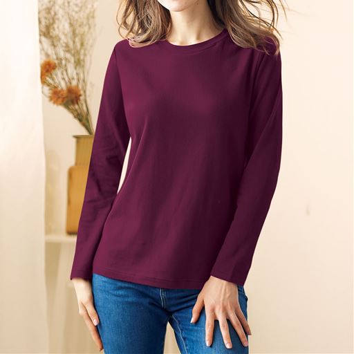 Tシャツ見えする綿であたたかいカップ付インナー長袖 セシール Cecile Tシャツ見えする綿であたたかいカップ付インナー長袖 セシール Cecile