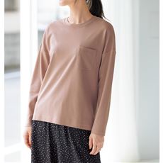 クルーネックTシャツ(長袖)(綿100%・洗濯機OK)